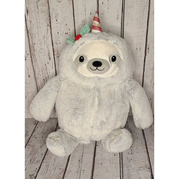 18" FAO Schwarz Gray Sloth Plush Xmas Sounds Lights Stuffed Animal, No Sound - Picture 1 of 3